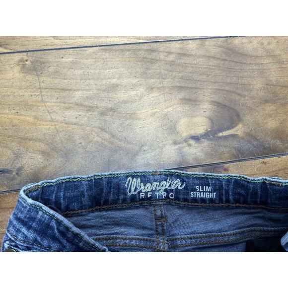WRANGLER Boys Size 8 Slim Denim Blue Jeans Slim Straight Adjustable Waist Rodeo - Picture 4 of 9
